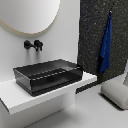 ABBER KRISTALL AT2803onyX sink, invoice, 600x400x150 mm, polyester resin, black-1