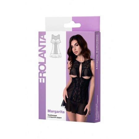 Combination Erolata Lingerie Collection with open breasts, black, size 42-44-10