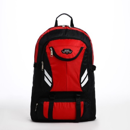 Tourist backpack on lightning, 4 external pockets, red/black color