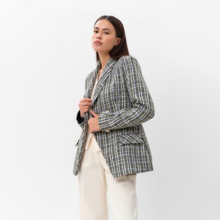 Jacket tweed double -breasted mist p. 46. ​​Blue-2