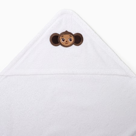 Tainted towel with a corner "Cheburashka" 75*75 cm, cotton 100%-2
