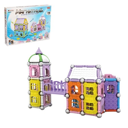 Magnetic designer "Build your home", 110 parts
