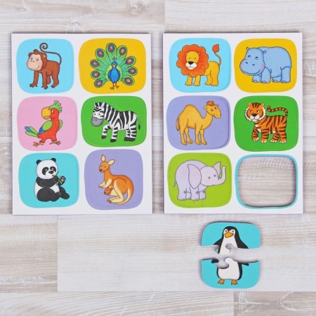 Learning cards-Polovinki. Zoo