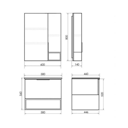 Mirror Comfort Comforty Frankfurt 60 for the bathroom, chocolate-brown oak color-1