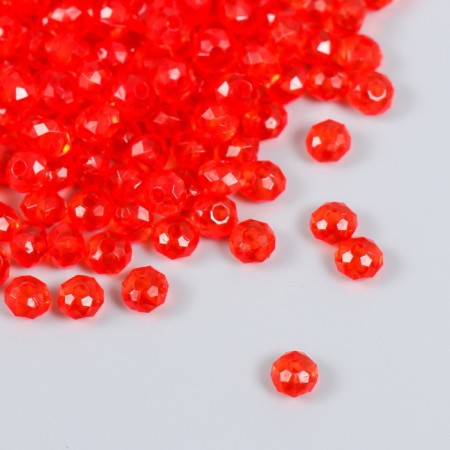 Beads for creativity plastic "Crystal with faces red" set of 20 g 0.4x0.6x0.6 cm