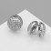 Earrings Metal "Accord" Weaving, Sphere, Color silver