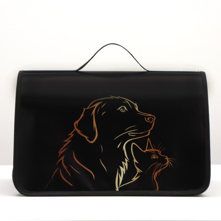 Bag - Frame Animal Carriage, 45 x 25 x 30 cm Black with animals-1