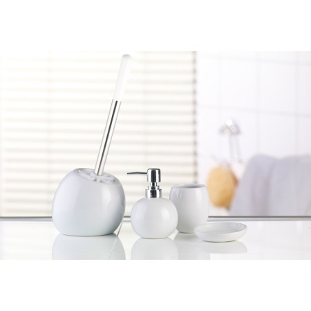 Axentia Leander dispenser for liquid soap from white ceramics Ø 10x13.5 cm, 250 ml-1