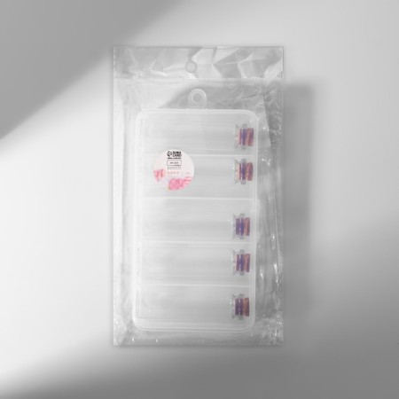 A set of jars for storing beads, d = 2.2 × 8 cm, 5 pcs, in a container, 16.3 × 9 × 2.4 cm-7
