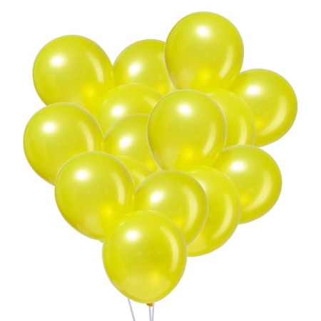 Latex ball 12 ", metal, set 100 pcs., Yellow color-1