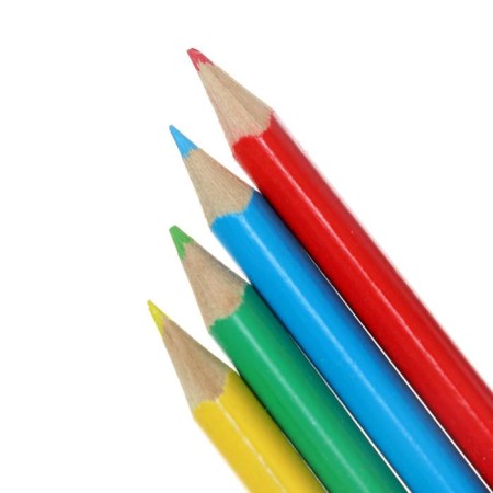 Pencils 6 colors "mini" in a cardboard box, triangular, wooden body-2