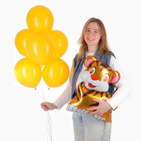 A set of balls "Tigerok. Happy birthday ”, latex, foil, 7 pcs.