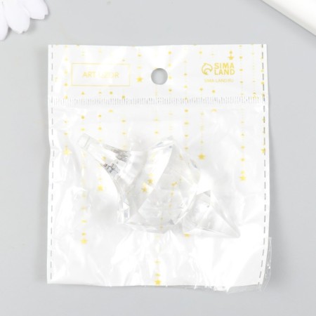 Decor for creativity plastic "Figure icicles, crystal" Transparent 4.3x4.3x8.3 cm-3