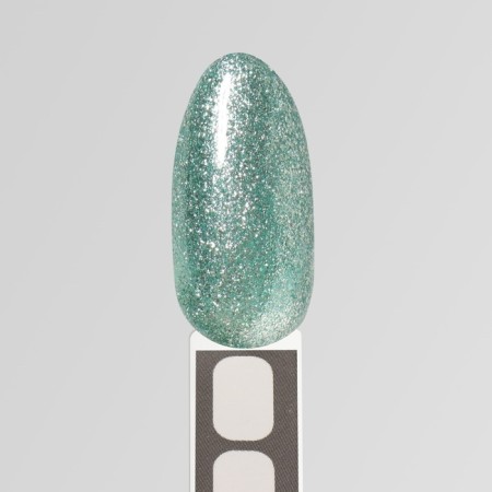 Gel nail polish, Chrome, shimmer, 3 phase, 8ml, led/uv, green color (023)-11