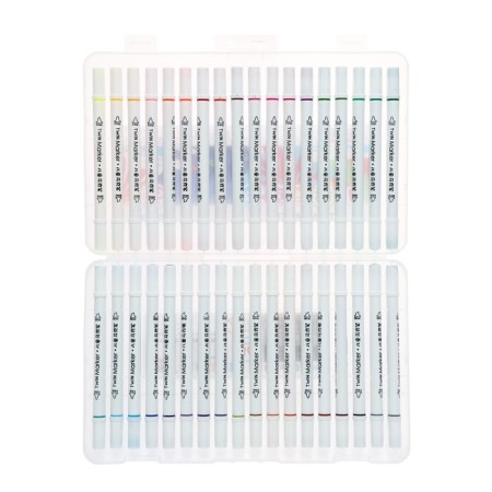 A set of markers, bilateral, bullet and beveled tips, 36 colors-1