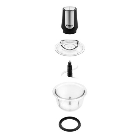 Grinder KitFort KT-1390, glass, 400 watts, 1.2 l, 2 speeds, silver-4