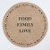 Ethel napkin "Food.family.love" d38, jute