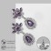 Earrings with rhinestones "Eden" drops, lilac-white color in silver