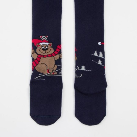 Pantyhose baby terry, dark blue color, height 104-110 cm-3