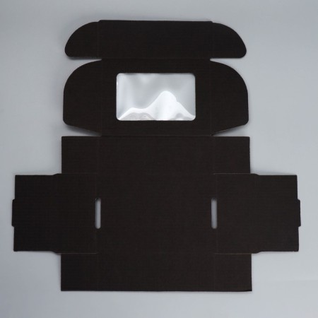 Box a gift team with a window, packaging, “black” 24x8x16 cm-4