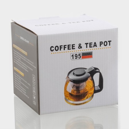 Glass teapot “Joni”, 700 ml, with metal sieve, beige color-4