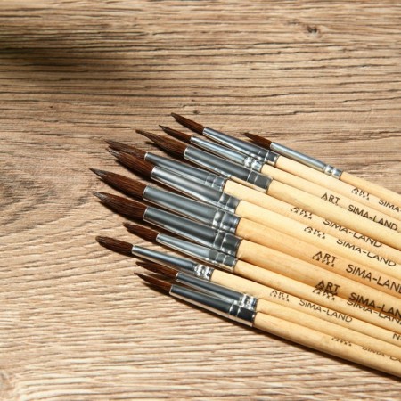 Drawing brush set 12 pcs. Squirrel “I live for art” No. 1, 2, 3, 4, 5, 6, 7, 8, 9, 10, 11, 12-2