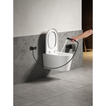 LEMARK SOLO LM7166BL bidetor, single -leaf, without spout, watering can, black-3