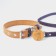 Set: collar (36-56x2.5 cm) and leash (130x1.5 cm), beige and blue color