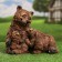 Garden figure "Bear with two cubs" 25x27x22cm