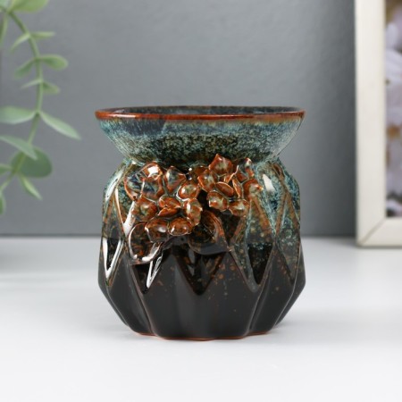 Aroma lace ceramics "Patterns and relief" Brown 8x8x8.4 cm