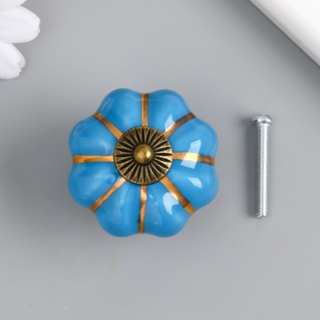 Pen for the casket ceramics, metal "Pumpkin" Blue 4x4x4 cm-2