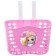 Children's basket on a bicycle, pink color