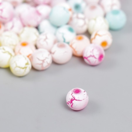 Beads for creativity plastic "Crakelur Pastel colors" set 20 grams d = 0.8 cm-1