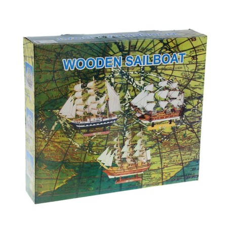 The ship souvenir medium "Pillad", white sides, white sails, 45x9x41 cm-10