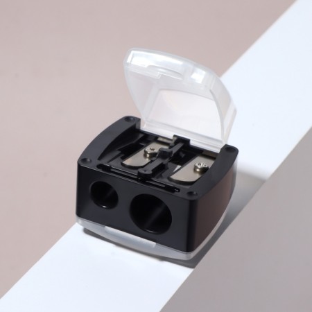 Cosmetic sharpener, with a lid, double, black color-3