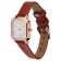 Women's watch, 2.6 x 2.6 cm, gold, brown strap