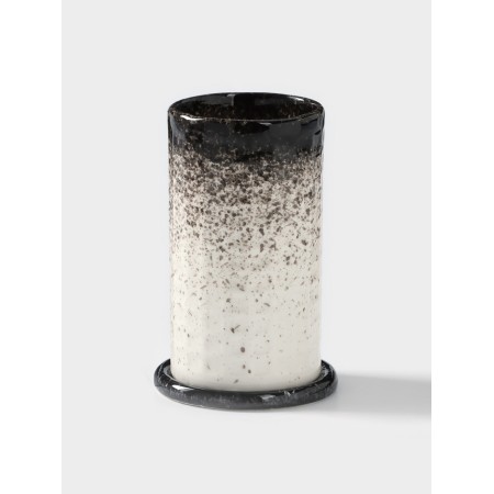 Set for the bathroom, 2 items: a glass 15 cm, soap dish 10 cm, ceramics, Iran-1