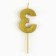 Candle figure for the cake "3", gold, 2.5 x 8 cm.
