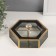 Casket glass with a metal frame "hexagon" transparent black 17.5x20x8 cm