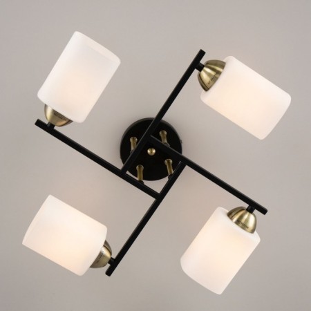 Lamp Citilux "Henry" CL130245, 46x46x1.5 cm, 4x75W, E27, Black Color Black-4