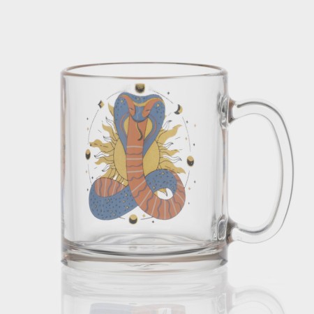 New Year's glass tea mug "Mystical snakes", 320 ml, mix-2