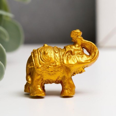 NECSK Polystone "Golden Elephants" set of 6 pcs 3x3.5x1.7 cm-1