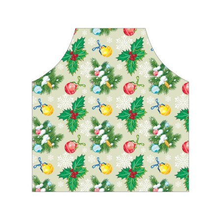 Apron kitchen with a photo print "Christmas balls and Christmas star", adjustable, size OS-1