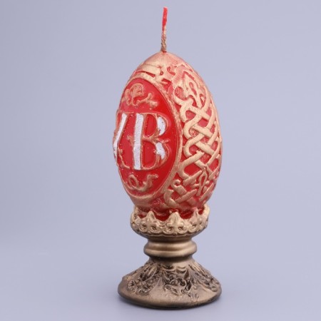 Decorative candle "Easter egg carved"-2
