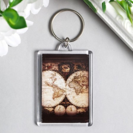 Acryl keychain "Map" 3.5x5 cm