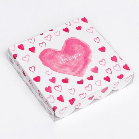 Cookie box, "love" 15 x 15 x 3-2