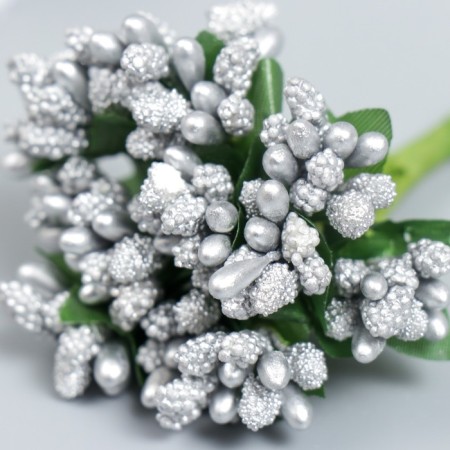 Flowers for decorating "inflorescence" silver 1 bouquet = 12 colors 8.5 cm-2