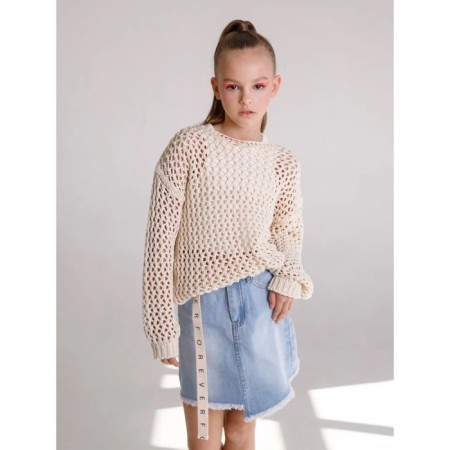 Свитер для девочки Amarobaby Knit Trend, рост 146 см, цвет молочный-10