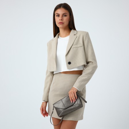 Bag-clate on magnet, long belt, bronze color-1