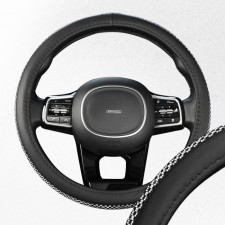 SkyWay, Crystal-1 m, black eco-leather braid, blue rhinestones